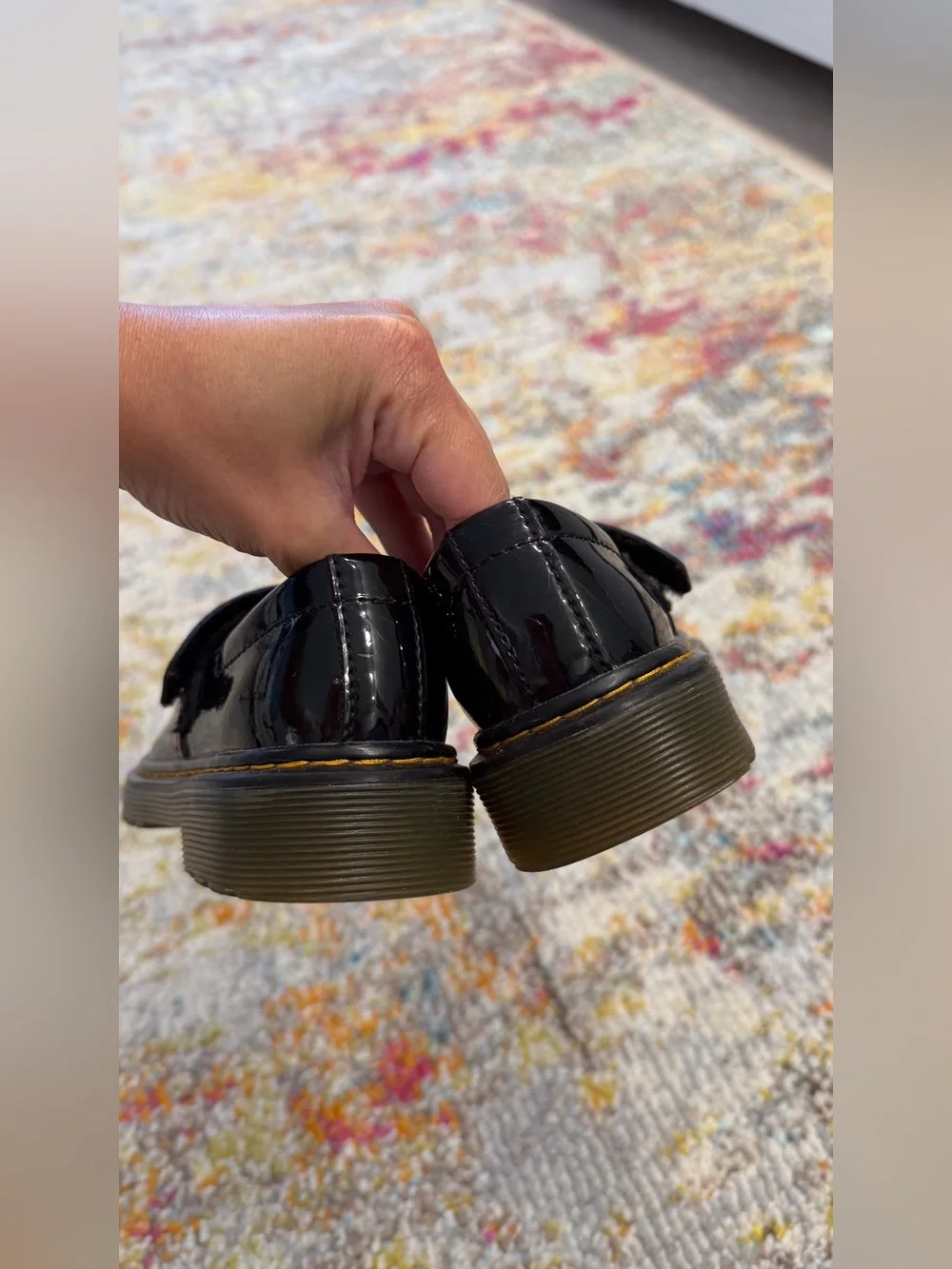 Dr. Martens Black Patent Mary Jane Shoes. Little Girl size 12US
